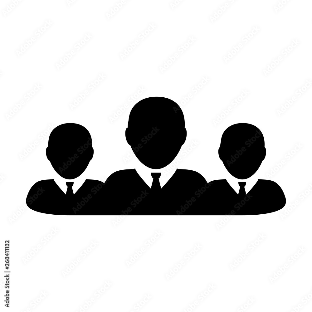 Partnership icon vector male group of persons symbol avatar for business management team in flat color glyph pictogram illustration Partnership icon vector male group of persons symbol avatar for business management team in flat color glyph pictogram illustration