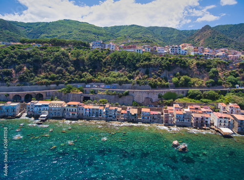 Tropea aerial coastline in summer season, Calabria - Italy