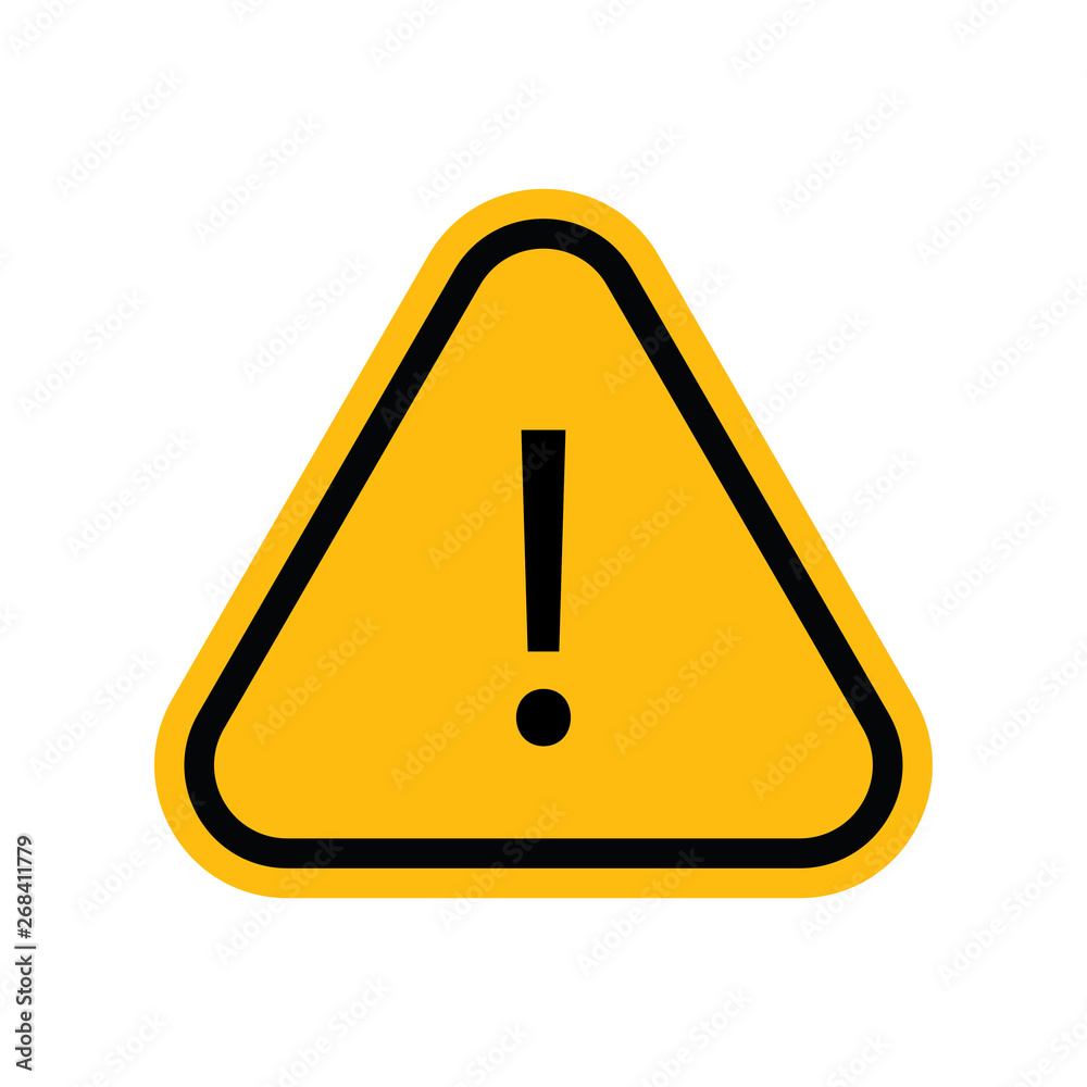 Alert sign vector icon, warning and exclamation symbol. Triangle with rounded borders and exclamation mark. Alert sign vector icon, warning and exclamation symbol. Triangle with rounded borders and exclamation mark.