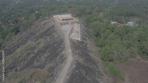 Pajaka kshetra pilgrimage place near Udupi, India, 4k aerial ungraded/flat photo