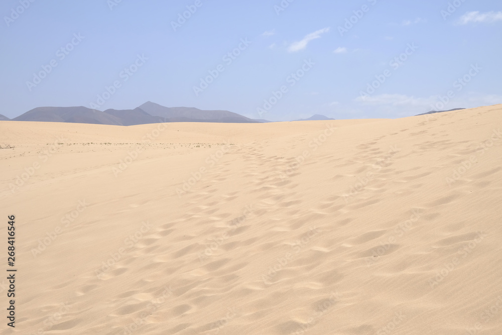 Sand Dunes in National Park Corralejo, Fuerteventura.