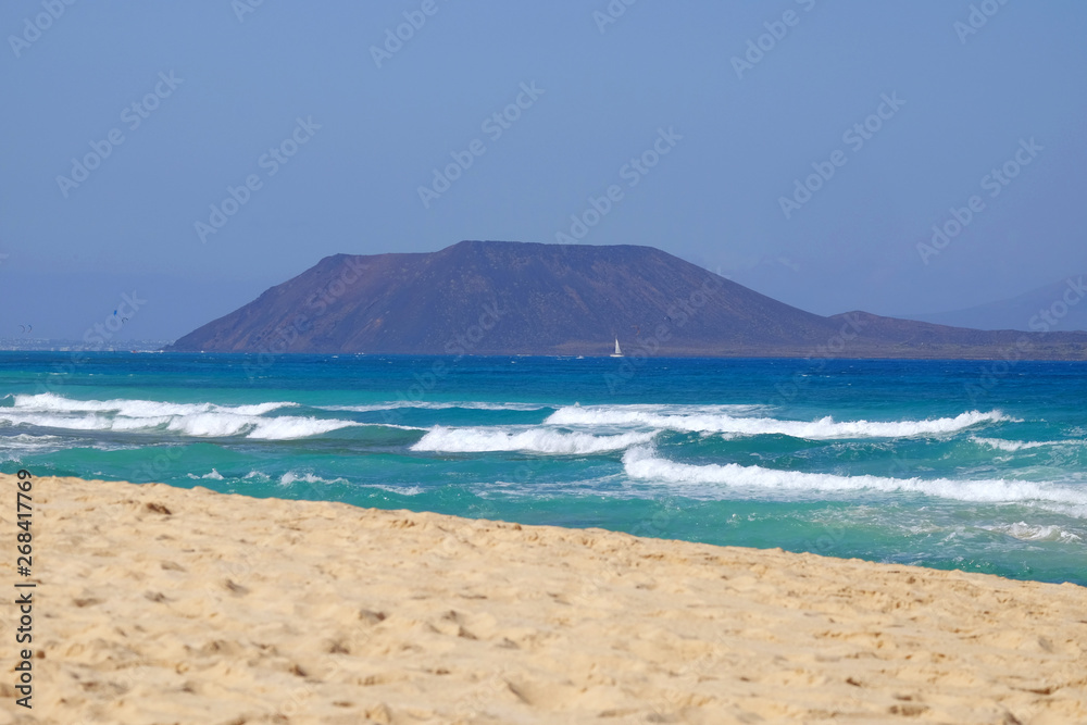 Beach Corralejo on Fuerteventura, Canary Islands.