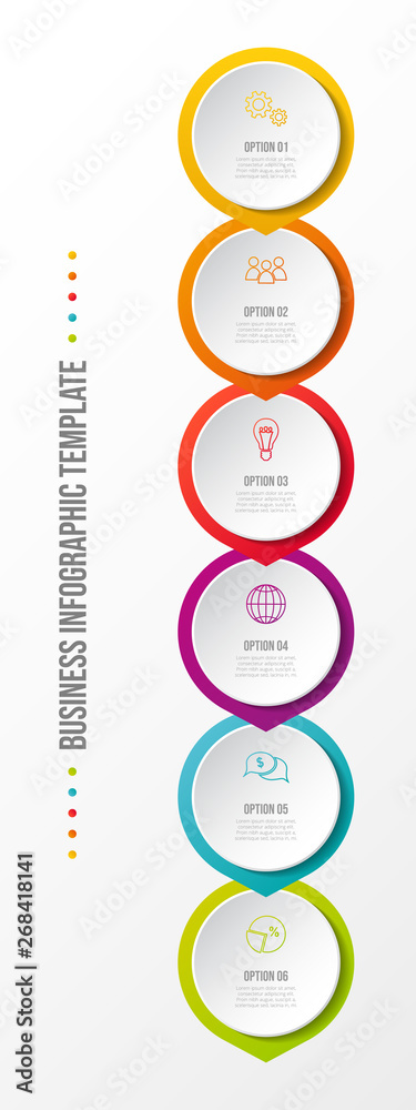Naklejka premium Design of colorful company infographic with icons. Vector