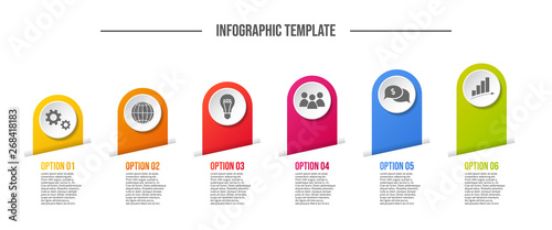 Design of a company timeline with business icons - infographic template. Vector