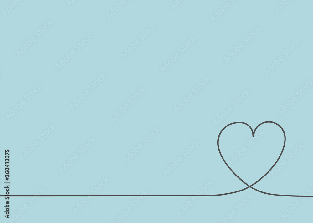 Cute card with hand drawn heart and copyspace. Vector