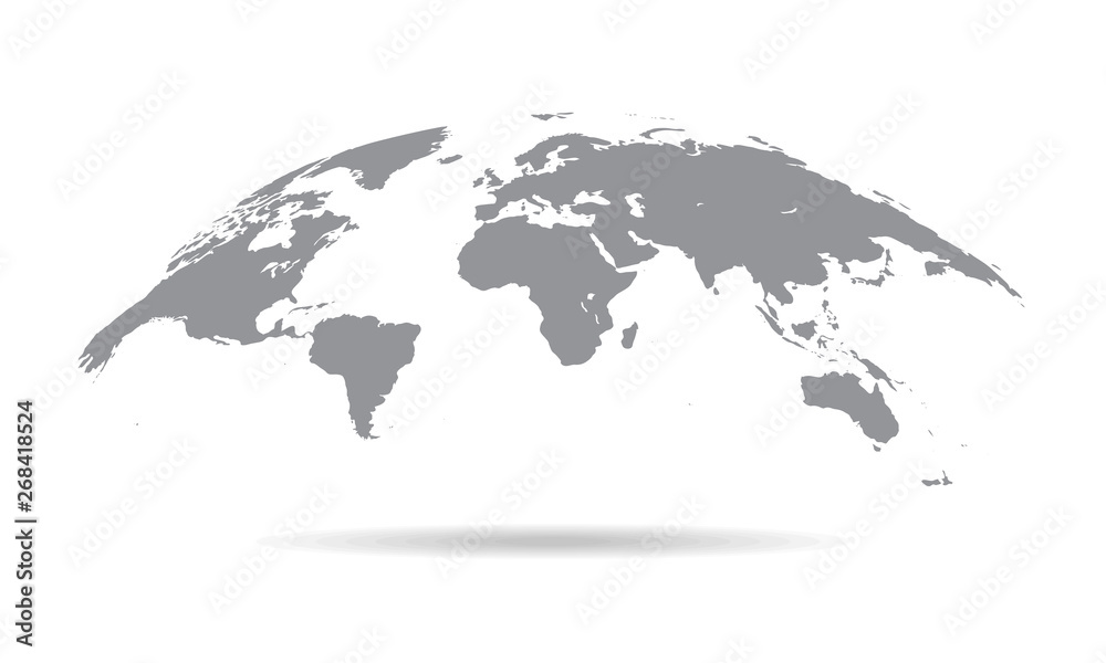 Globe Curved World Map - Vector Globe Curved World Map - Vector