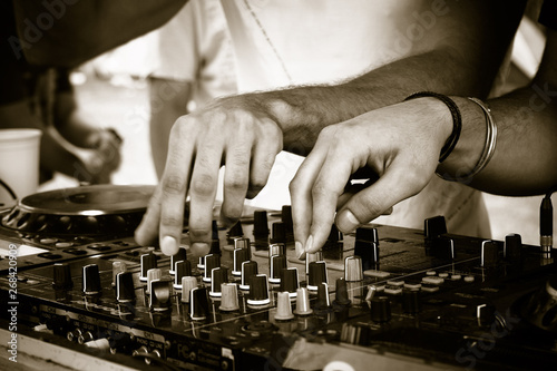 dj mixing music in club