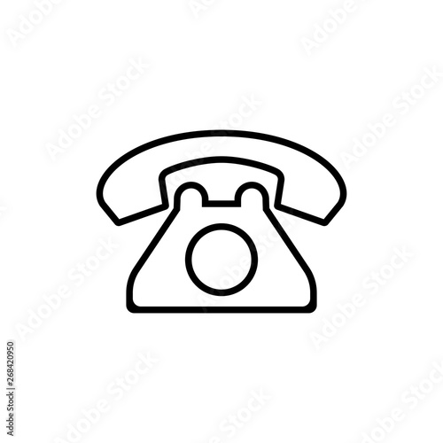 Retro telephone web icon. Vintage telephone icon in line style. Telephone icon. Contact sign. Call symbol for your website and app UI design