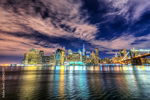 Fototapeta Naklejka Na Ścianę i Meble -  Lower Manhattan by night, NYC