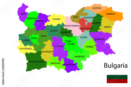 Bulgaria map vector illustration