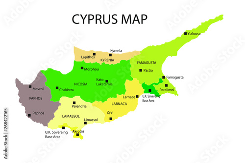 Vector illustration of Cyprus map