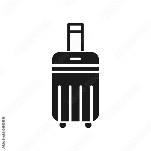 Baggage icon in flat style. Travel bag symbol. Suitcase icon. Luggage sign. Travel symbol illustration