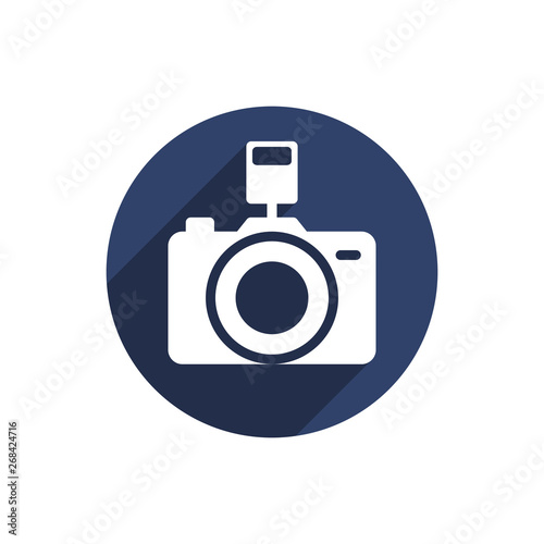 Camera icon. Element of summer holiday icon. Flat photocamera icon for website design and app development.