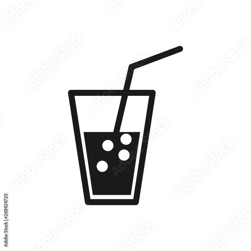 Cold drink icon vector illustration. Lemonade. Summer drink symbol. Cocktail, Soda icon illustrate hot summer with cold beverage