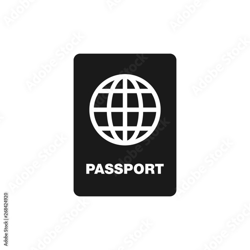 Passport Icon in trendy flat style isolated on white background. Travel and summer vacations symbol for your web site design, logo, app, UI.