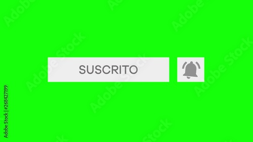 Youtube Mouse Clicking a Subscribe Button and Bell Notification with chroma key green background - Spanish photo