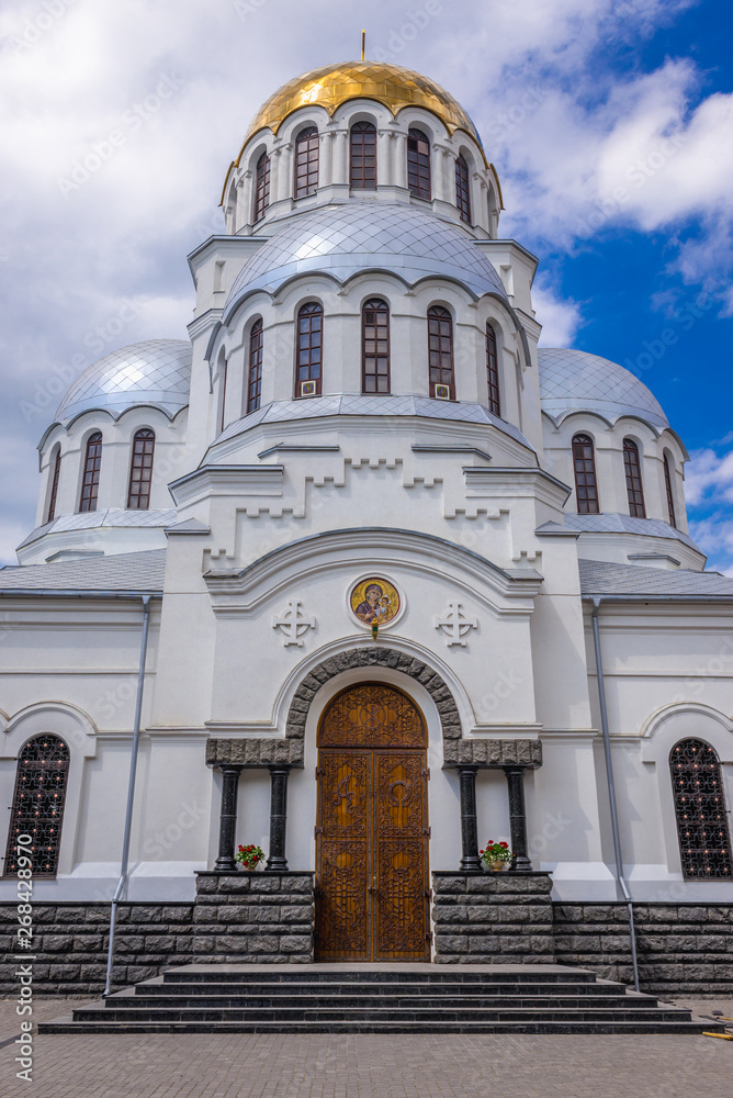 Frontage of St Alexander Nevsky Cathedral in Kamianets Podilskyi, Ukraine