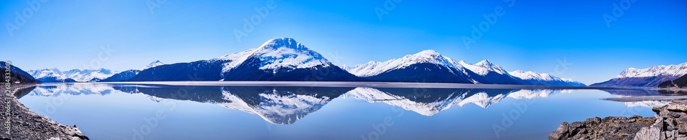 Mountain reflections in a lake Mountain reflections in a lake