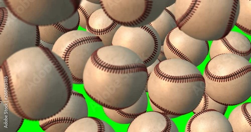 baseball balls falling slow motion macro