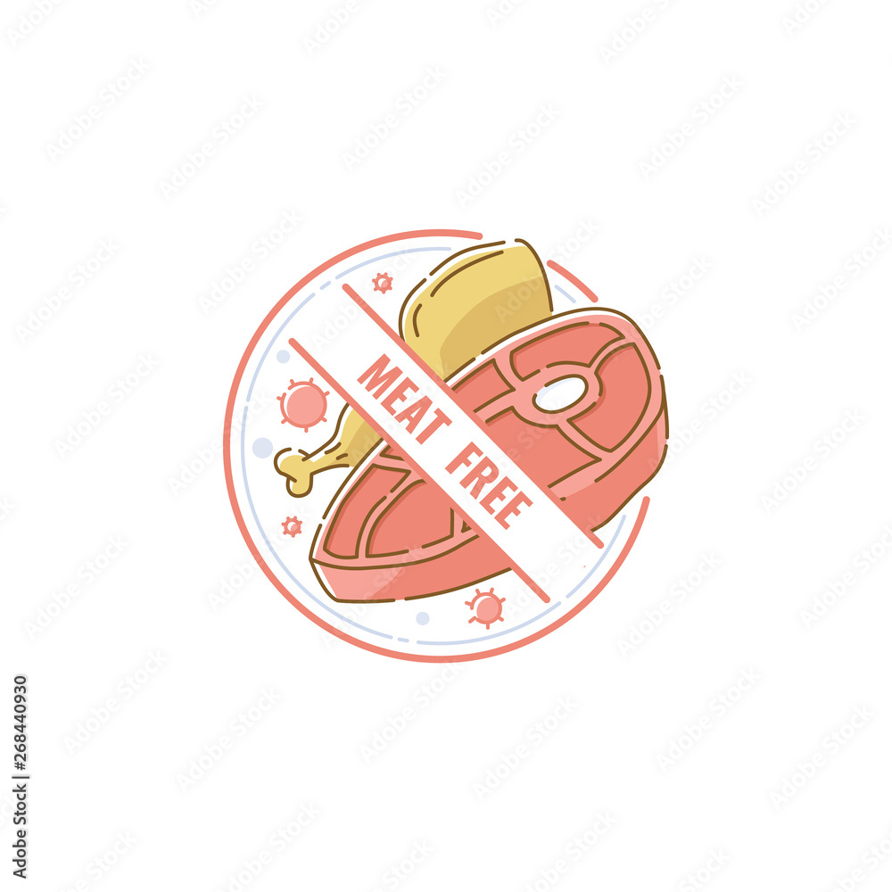 Fototapeta premium Icon for meat free healthy vegan and vegetarian food.
