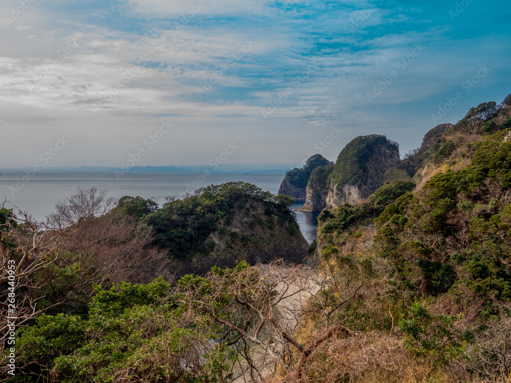Naklejka premium 【静岡県伊豆半島】西伊豆堂ヶ島の風景【冬】