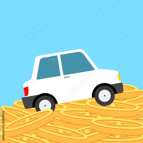 Car on coins