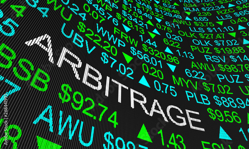 Arbitrage Stock Price Difference Profit Market Selling 3d Illustration