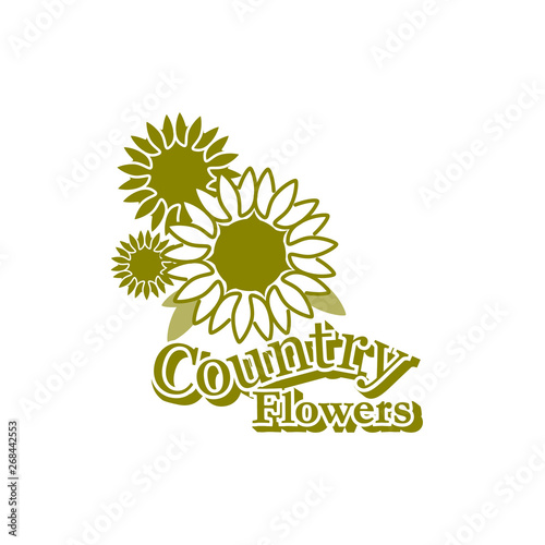 Geometric flowerhead with country text