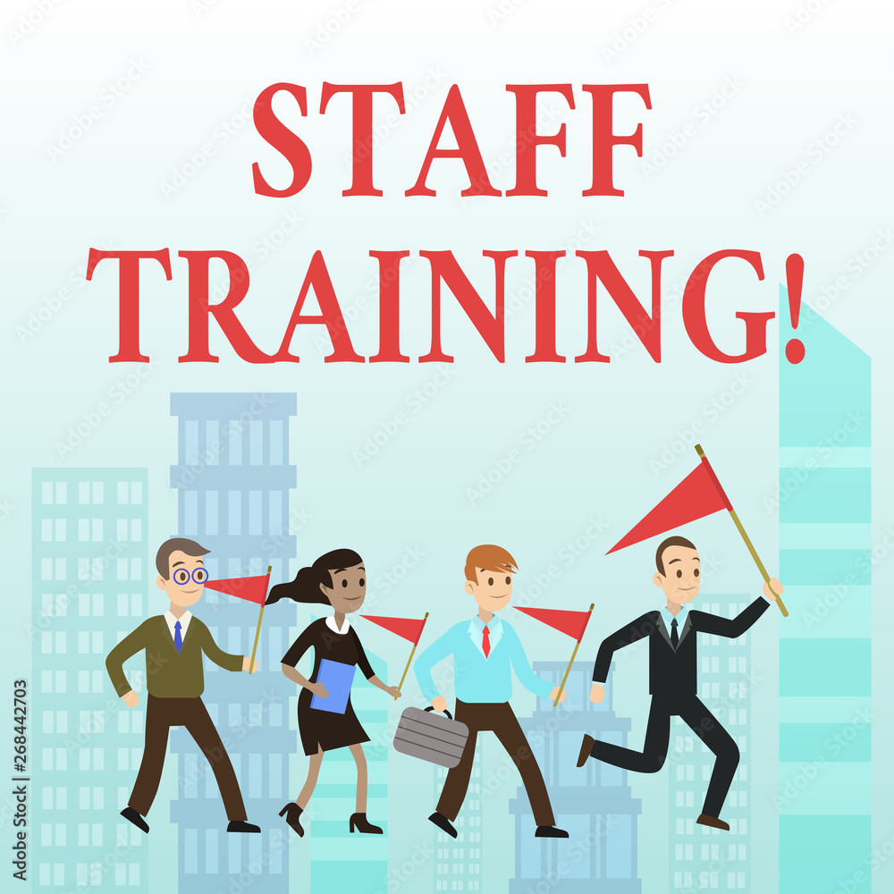 Word writing text Staff Training. Business photo showcasing learn specific knowledge improve perforanalysisce in current roles Word writing text Staff Training. Business photo showcasing learn specific knowledge improve perforanalysisce in current roles