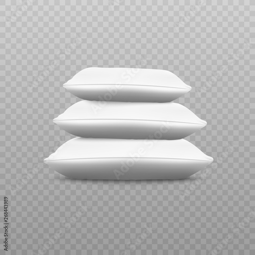 White pillow stack from side view