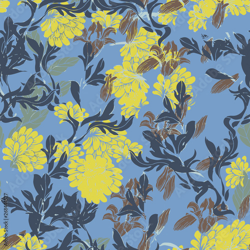 Beautiful seamless floral pattern background.