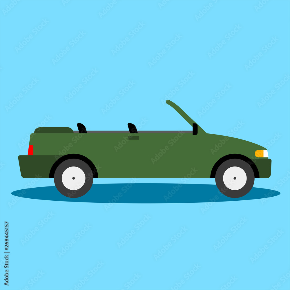 Car side view - Cabriolet, Convertible - Illustration Car side view - Cabriolet, Convertible - Illustration