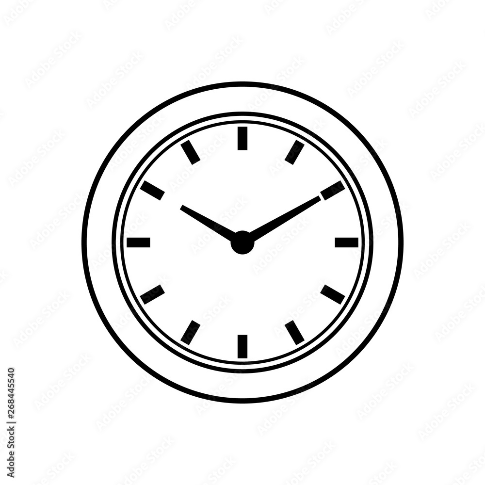 Icon of uncolored analog clock Icon of uncolored analog clock