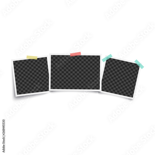 Set of three vintage blank photo frames