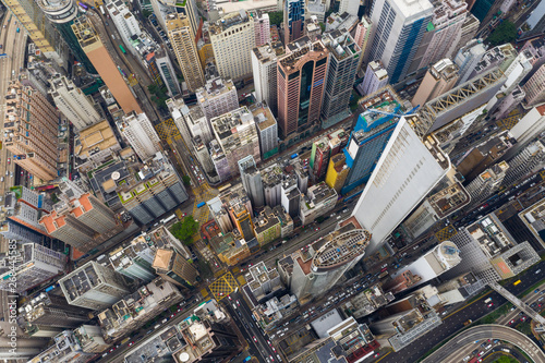 Top view of Hong Kong city © leungchopan