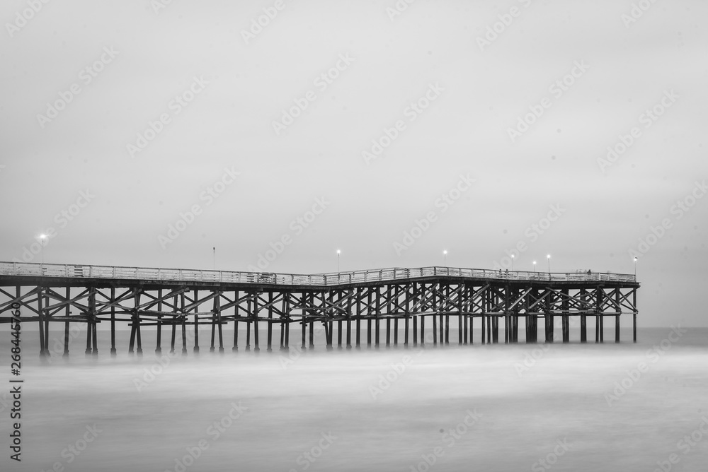 Long exposure of the pier in Pacific Beach, San Diego, California