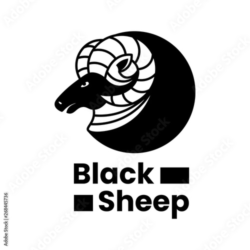 Black sheep logo vector illustration on the white background