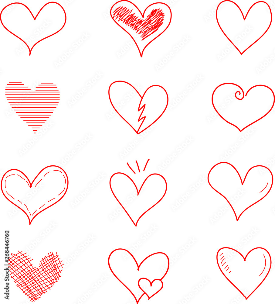 different graphic hearts illustration design