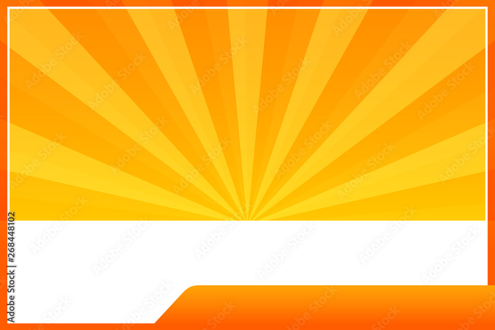 Obraz premium orange banner web template frame lights sun beam shine gradient background, banner orange blank and copy space for advertising banner promotion sale discount on media social online marketing products
