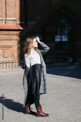 French girl walking the streets