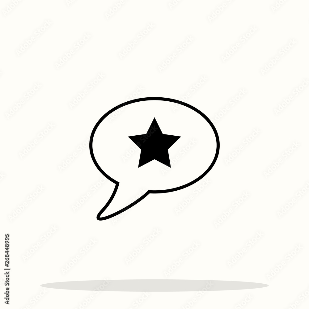 Star in speech bubble icon. linear style sign for mobile concept and web design. Message rating simple line vector icon. Symbol, logo illustration. Pixel perfect vector graphics eps10 Star in speech bubble icon. linear style sign for mobile concept and web design. Message rating simple line vector icon. Symbol, logo illustration. Pixel perfect vector graphics eps10