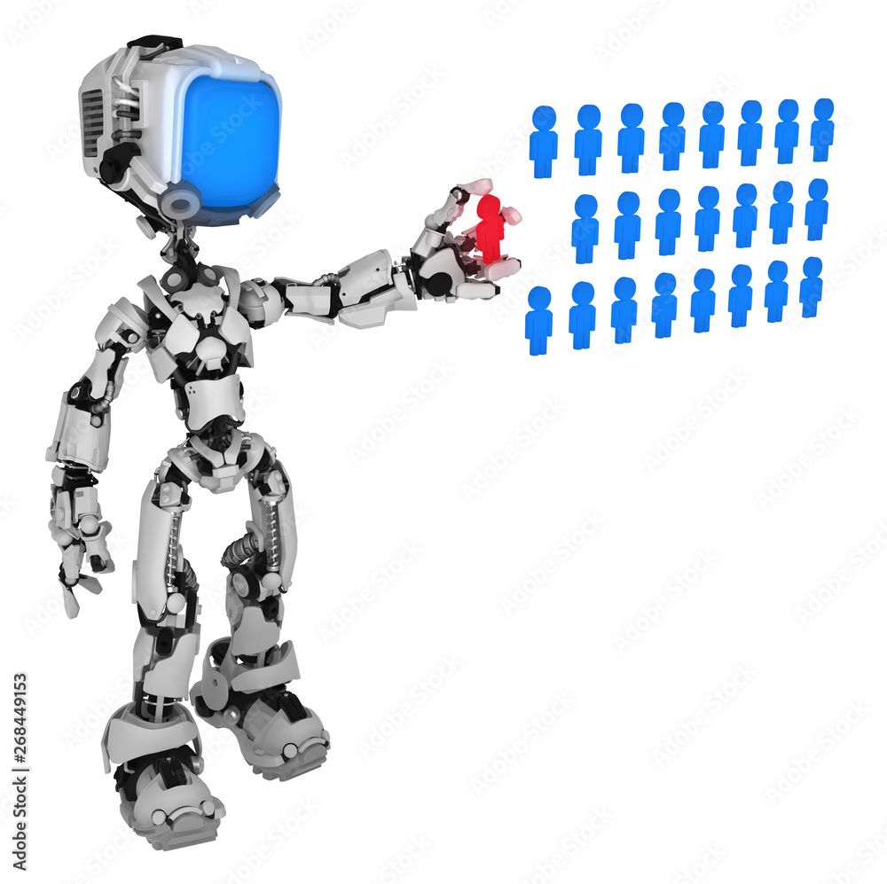 Live Screen Robot, People Database Stock Illustration | Adobe Stock