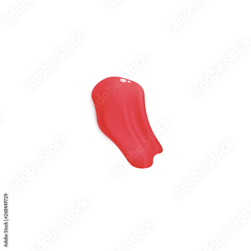 Listick or nail polish swatchs smear or blob vector illustration isolated on white.