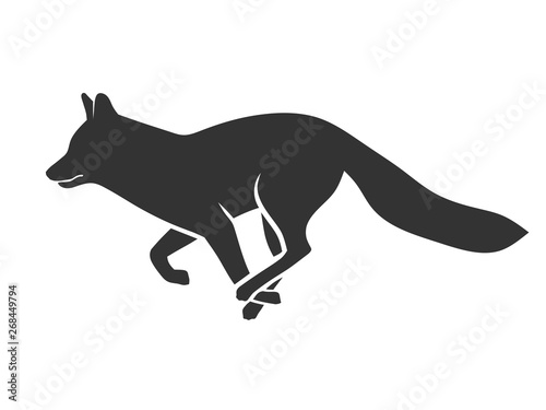 Abstract Running fox illustration vector Design template.