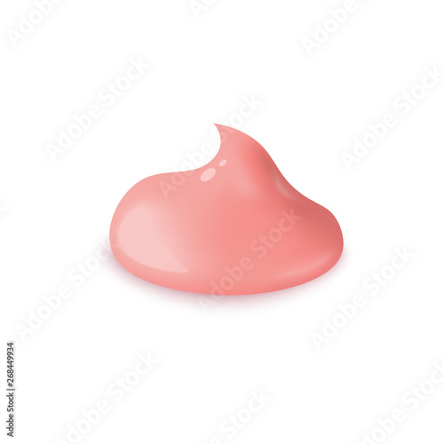 Cream blob of cosmetic creme or body lotion top view 3d vector isolated on white.