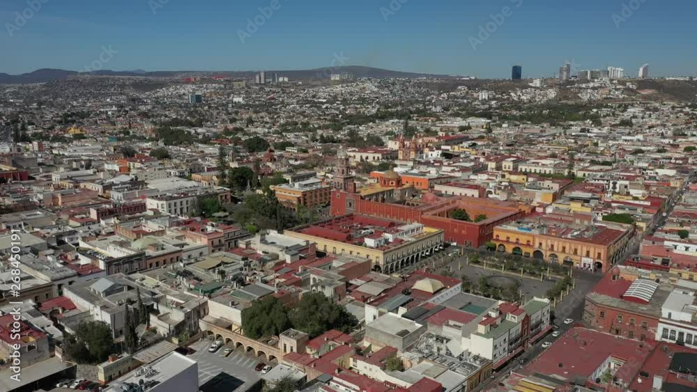 Aerial drone view of the center of Queretaro City, Mexico Aerial drone view of the center of Queretaro City, Mexico