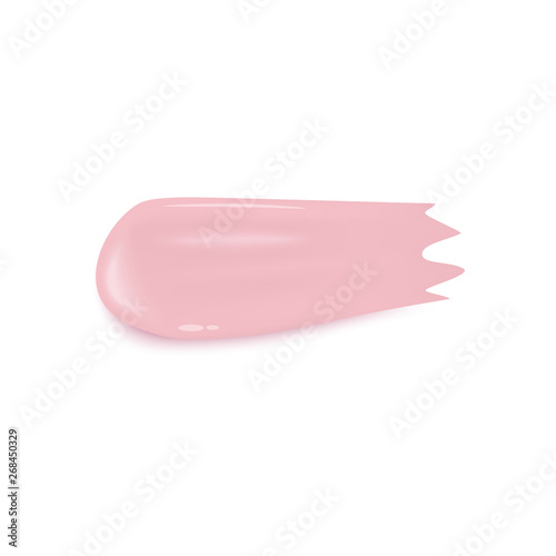 Pink cream blob isolated on white background