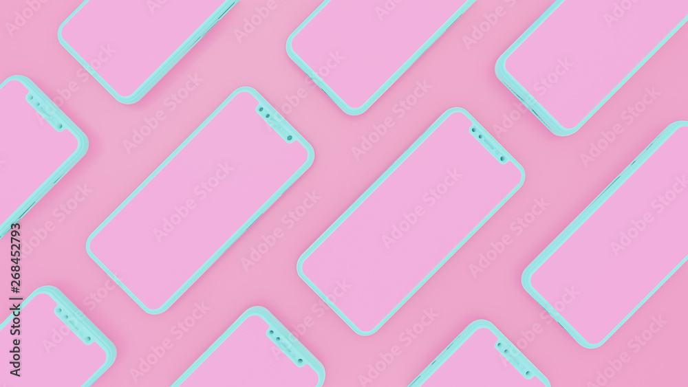 CG smart phone. Sliding group of smart phone animation.3d render. CG smart phone. Sliding group of smart phone animation.3d render.