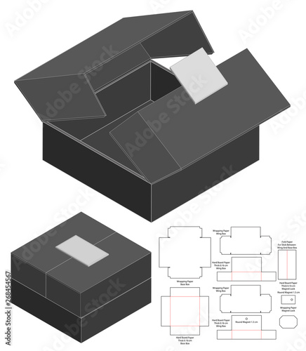 Box packaging die cut template design. 3d mock-up