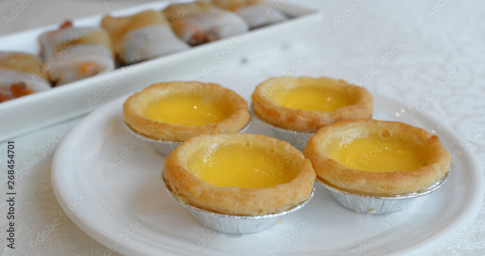 Egg tart dim sum in chinese restaurant Egg tart dim sum in chinese restaurant